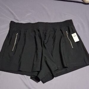 Old Navy Women's Black Athletic Shorts with Zipper Details